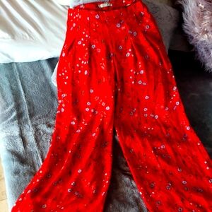 Chelsea & Violet Red Wide Leg Pants